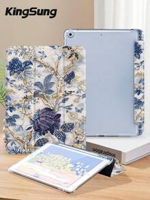 Kingsung 花卉图案平板电脑保护套，兼容 iPad 9.7/10.2/10.5/10.9/12.9/Pro 11（第十代），兼容三星 Galaxy Tab S6 Lite 10.4 英寸，兼容 Kindle Paperwhite 第十二代（2024 年款），Kindle 第十一代（2022 年款），Kobo Clara Colour，柔软防摔，智能支架/自动唤醒/睡眠功能 - 彩色 - 查看 4