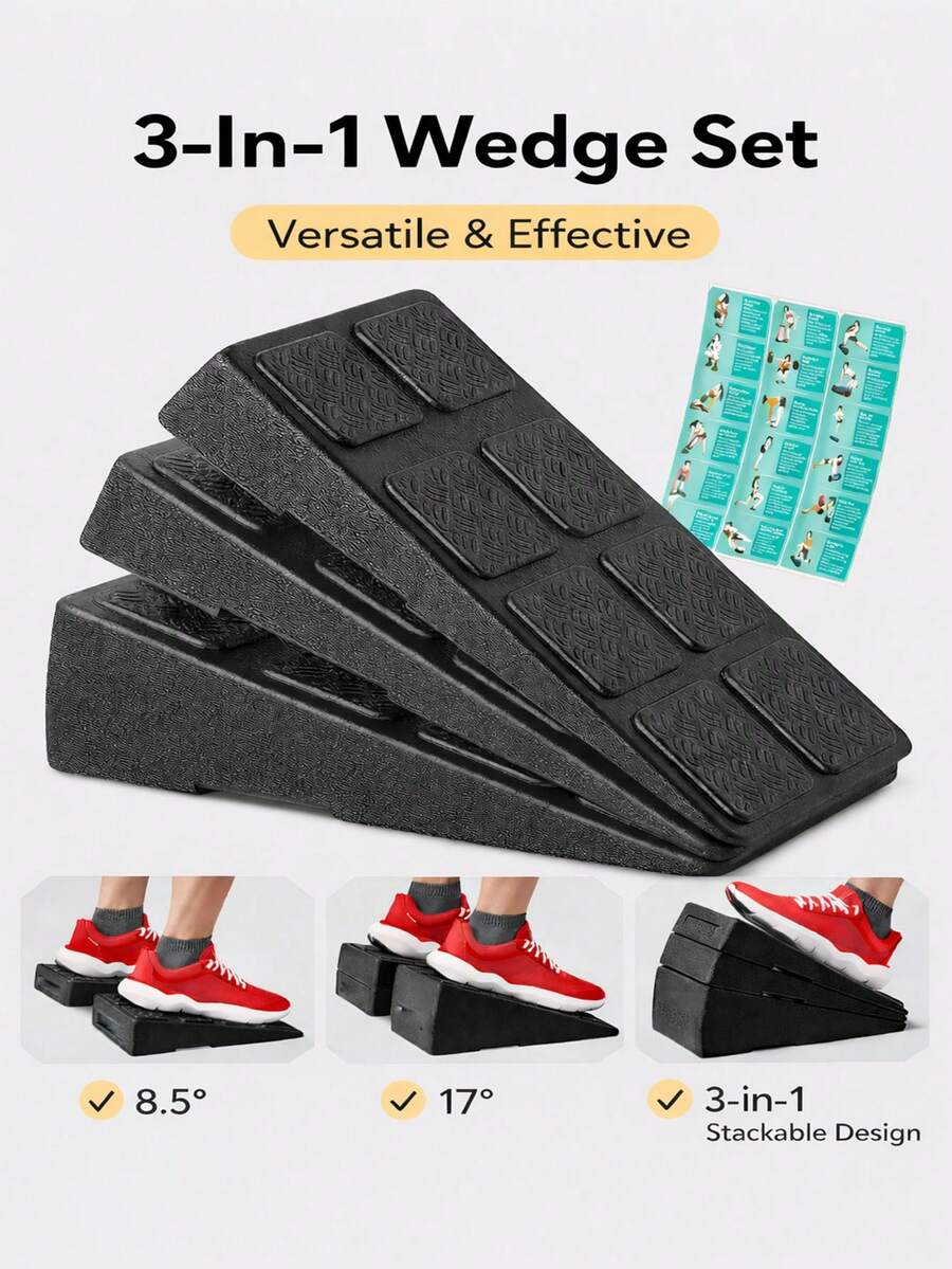 Slant Board Squat Wedge Block Set Of 35, 5 Stackable Angles Incline Board For Calf Stretching And Squats, 960 Lbs Capacity EPP Workout Blocks For Strength Training And Home Gym - C - View 1