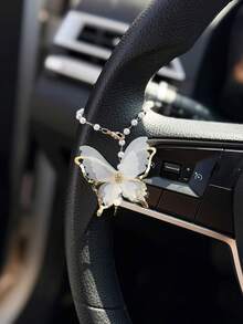 1 pieza Decoración colgante en forma de mariposa para volante de coche, accesorio interior de coche - A - Ver 1