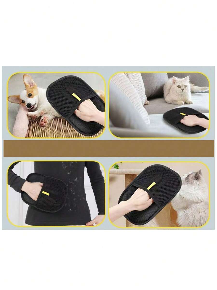 1 chiếc găng tay loại bỏ lông thú cưng, bàn chải loại bỏ tĩnh điện, dụng cụ làm sạch lông chó/mèo (21*17.5cm) - Xem 1