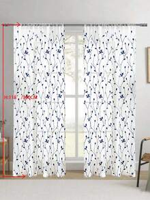 1 buah Tirai Tipis Bordir, Motif Bunga, Dengan Kantong untuk Batang Tirai, Penghalang Sinar UV, Bernapas, Kain Poliester, Tanpa Lapisan, Cocok Untuk Ruang Tamu, Kamar Tidur, Ruang Makan - Biru - View 29