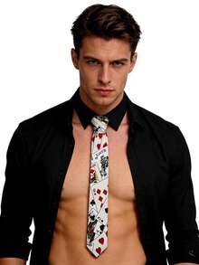 这款领带采用美元符号扑克牌图案，设计独特，材质优良，风格百搭。在咖啡馆、酒吧等休闲社交场合，搭配简约衬衫或T恤，即可为您的整体造型增添趣味和个性，让您在轻松愉悦的氛围中展现自我。 - 彩色 - 查看 6