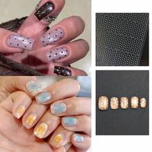 透明镂空贴纸，经典图案，双用途设计，包含迷你星星、爱心和星爆图案，多功能镂空美甲贴纸 - 無色 - 查看 2