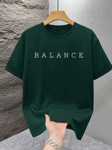 1pc Men's Fashionable Printed Loose Fit Short Sleeve T-Shirt | Exquisite Design | Summer Essential | Easy To Match, Showcasing Your Style - Dark Green - View 3