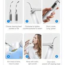 Portable Ultrasonic Electric Toothbrush Comes With 2 Replaceable Heads And Oral Mirror Auxiliary Tools. It Features 5 Adjustable Modes, Uses Ultrasonic Technology To Clear Tooth Stains, For Oral Hygiene And Daily Oral Care. Summer Special Offer. - Multicolor - View 11