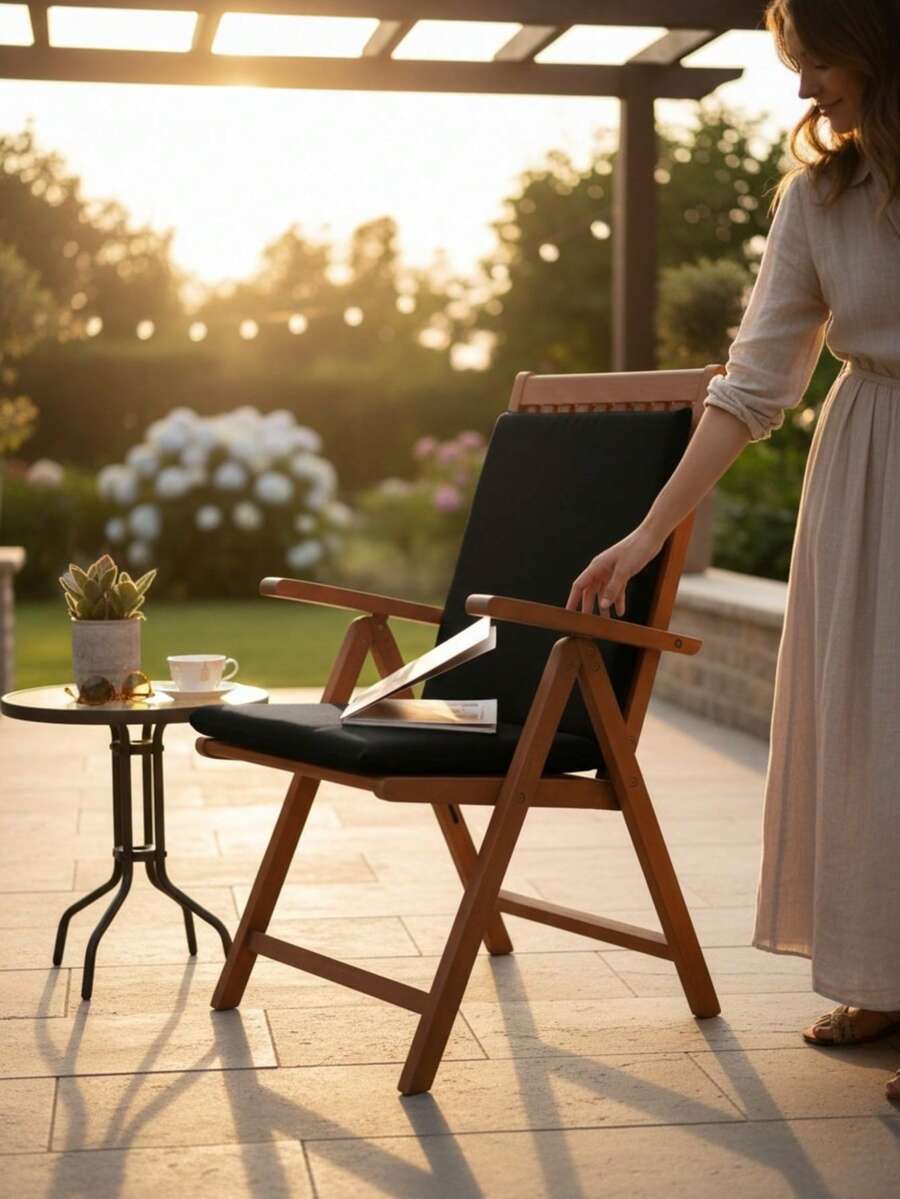 Garden, Balcony & Living Room Chair Cushion With Backrest