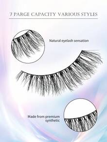 30Pairs D Curl Criss-Cross Russian Lashes, Natural Fluffy Thick Faux Mink Eyelashes, Reusable Full Strip False Lashes For Volume Dramatic Look - Black - View 3
