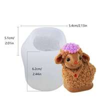 3D绵羊造型蜡烛硅胶模具 - 白色 - 查看 5