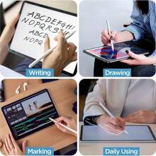 这款防缠绕触控笔兼容安卓手机/平板电脑，书写流畅，充电迅速，精度高、灵敏度高。同时兼容iOS平板电脑和市面上95%的触控设备。标准包装包含两个替换笔尖和一个Type-C充电线。适用于学习、商务、游戏等多种场景，可放松手指，提高书写准确度。无需蓝牙连接，是记笔记的理想之选。时尚专业的触控笔设计，包含替换笔尖，适合办公室工作人员和专业人士，也是春季礼物和生日礼物的理想选择。 - 白色 - 查看 10