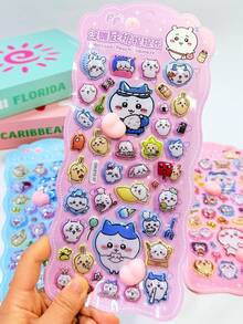 1张随机卡通可爱捏捏贴纸，DIY手工贴纸，适合作为节日礼物或学校笔记贴纸，精致可爱，设计精良。 - 彩色 - 查看 4