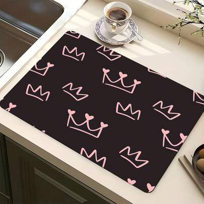 1 件装厨房台面吸水垫，吸水性强，防滑咖啡垫，耐热台面装饰，适用于咖啡吧、餐桌，多种款式可选
