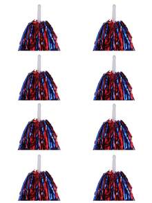 Aluminum Foil Long Thin Ribbon Cheerleading Pom Poms, PE Material Waterproof 20g Ribbon Handle Baton, Reusable Handle Pom Poms, Suitable For Cheerleading Support Pom Poms, Dance Team Performance Tools, Outdoor Square Dance Pom Poms, Fan Support Cheering Props Set - Multicolor - View 17