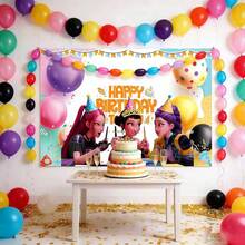 1件动漫韩流生日派对背景横幅拍照道具（随机款式） - 彩色 - 查看 7