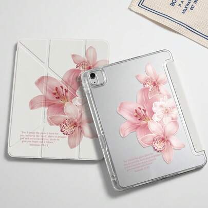 Ốp máy tính bảng này có thiết kế hoa văn màu hồng trang nhã, mang phong cách tươi mới, nhẹ nhàng và đầy vẻ đẹp tự nhiên. Mặt trước được làm từ da PU chất lượng cao cho cảm giác chạm tinh tế và thoải mái, trong khi mặt sau là lớp vỏ acrylic trong suốt, chắc chắn, bền bỉ, chống trầy xước và hiển thị rõ nét các chi tiết hoa văn đẹp mắt.