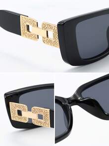 1副Y2K方形可爱复古时尚男女通用眼镜 - 彩色 - 查看 5