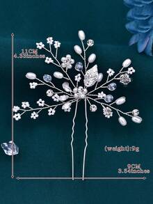 1pc Minimalist U-Shaped Hair Clip, Suitable For Brides, Parties, And Daily Wear - Silver - View 4