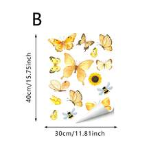 1/5pcs Reusable Pink Butterfly Window Stickers, Double-Sided Electrostatic Adsorption, Suitable For Bedrooms, Living Rooms, Kitchens, Bathrooms, Classrooms, And Home Decor. - Multicolor - View 16