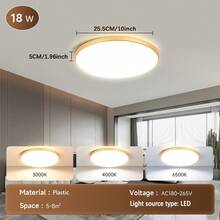 220V LED Ceiling Light, Available In Pure White/Wood Grain/Black/Gold, Home Decor Lighting Fixture, Suitable For Bedroom/Living Room/Study/Closet/Kitchen/Hallway/Studio/Office/Shop, Choose Appropriate Size Based On Usage Needs - LED Three-proof Ceiling Light - View 21