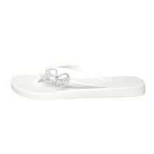 1 Pair Bow Rhinestone Solid White Flip Flops - White - View 8
