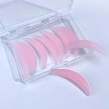 Libeauty 5对装柔软粉色硅胶下睫毛夹垫 | 可重复使用的月牙形睫毛夹垫 | 可爱粉色美妆工具，适合家庭DIY和沙龙使用 - 彩色 - 查看 2