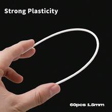 60PCS 0.5/0.8/1/1.5/2/3/4/5mm White Round ABS Plastic Square Rods Set, Solid Plastic Strips For DIY Sand Table Building, Architectural Model Making Supplies & DIY Crafts - White - View 10