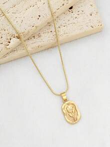 Vintage French Style Tulip & Rose Flower Pendant Niche High-End Necklace - Gold - View 4