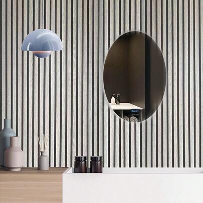 1 Roll 3D Gray Grid Striped Self-Adhesive Wallpaper, New Chinese Style Dining Room Background Wall PVC Removable And Reusable Vinyl Contact Wall Paper, Suitable For Study, Living Room, Dining Room, Bathroom, Bedroom, Commercial And Residential Use, Dorm, Store, Kitchen, Bathroom, Furniture Renovation, Tabletop, Wardrobe Edge Wall, Removable Wallpaper, Furniture, Appliances, Waterproof, Stain-Resistant, Sound-Absorbing, Luxury Flat Sticker, Convenient For Home Decor, TV Background Wall Sticker, Cabinet, Vanity, Home Decor, Refreshing Your Home