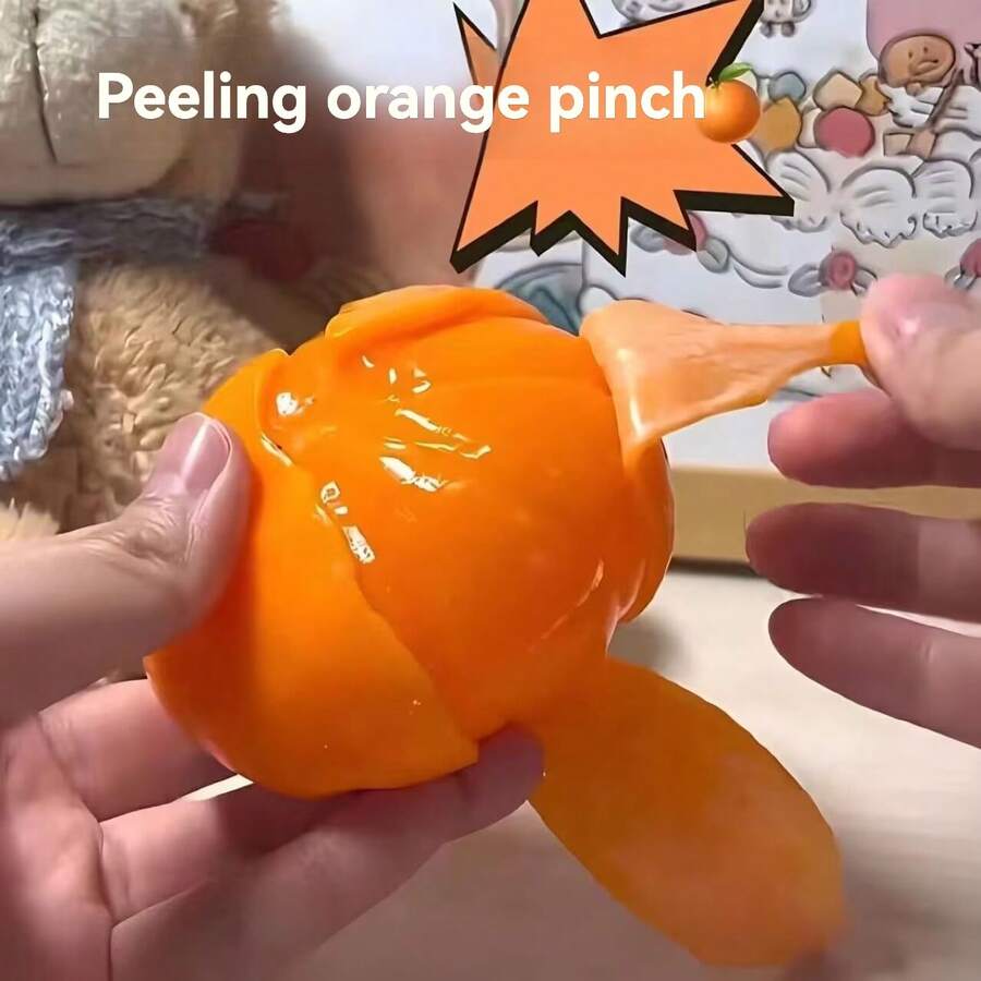 Đồ chơi bóp hình quả cam bóc vỏ, đồ chơi giảm căng thẳng có hiệu ứng đàn hồi, đồ chơi bóp phổ biến dành cho người lớn, quà tặng tiệc tùng, quà sinh nhật. - Nhiều màu - Xem 1