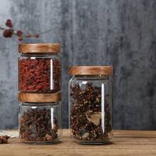 1pc Glass Storage Jar With Bamboo Lid, Glass Food Storage Container, Airtight Glass Jar For Storing Candy, Cookies, Rice, Coffee Beans, Snacks, Spices, Kitchen Accessories, Heat-Resistant Glass Storage Jar, Kitchen Food, Grains, Coffee Beans, Tea, Sealed Jar, Transparent Storage Container - Multicolor - View 9