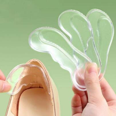 Silicone Heel Grips, Anti-Slip Heel Liner Pads For High Heels, Loafers, Leather Shoes, Half Size Filler