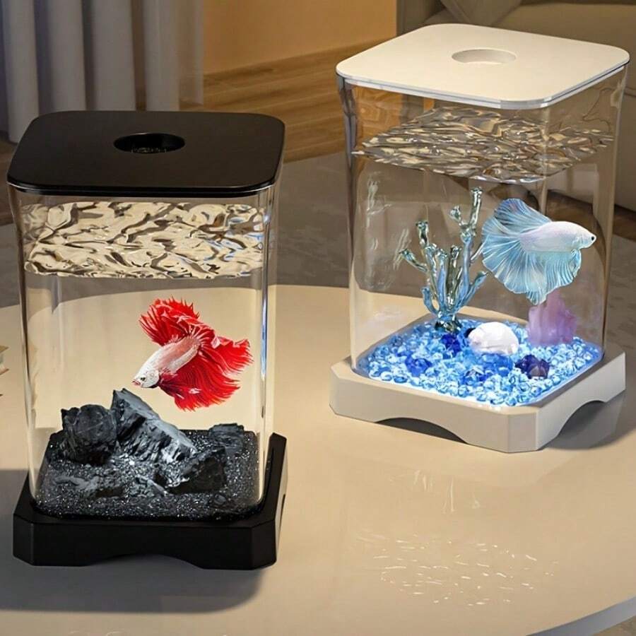 Bể cá nhỏ bằng nhựa chống sốc, thiết kế sáng tạo, thích hợp nuôi cá cảnh, bể cá vàng tối giản trang nhã với mặt bàn dày, bể cá nhỏ phù hợp cho các loài bò sát nhỏ, bể cá nhỏ thích hợp cho việc nhân giống cá. - Nhiều màu - Xem 1