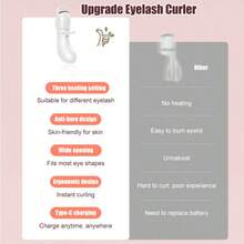 Rizador de pestañas eléctrico recargable, control de temperatura de 3 niveles, rizado y moldeado duradero, rizador de pestañas perfecto para unas pestañas hermosas - Multicolor - Ver 10
