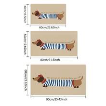 1pc Non-Slip Dachshund Silica Gel Mat, Charming Beige Rectangular Foot Pad Suitable For Bathroom And Kitchen, Quick Drying Cartoon Dog Design Carpet - Dachshund Puppy - View 6
