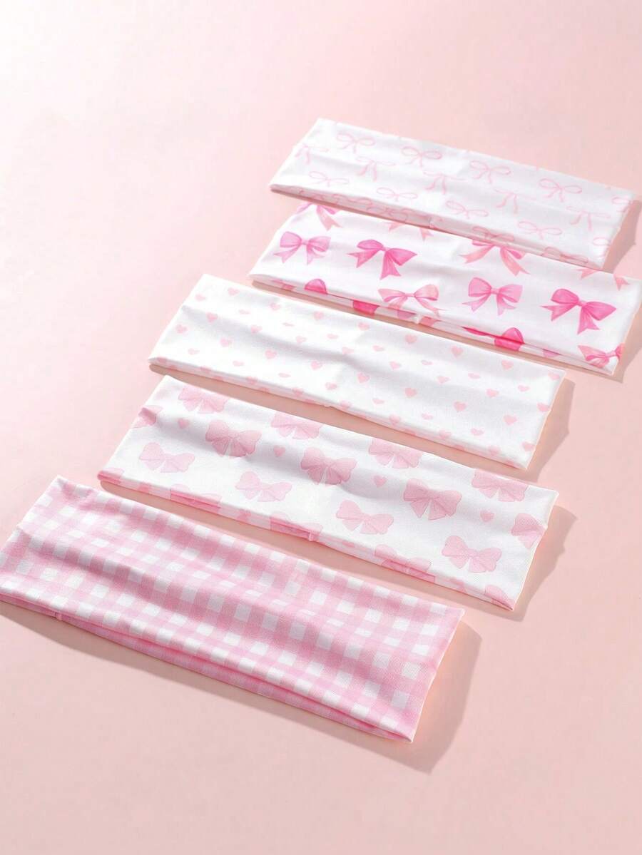 1pc Cute & Sweet Bowknot Heart Plaid Print Hair Clip, Versatile Daily Wear - Multicolor - View 1