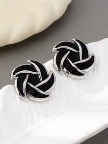 1 Pair Elegant Casual Fashion Versatile Oil Drop Floral Earrings For Women - Flowers - View 2