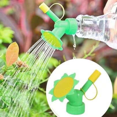 2个向日葵造型淋浴喷头，饮料瓶转浇水壶转换器，高压手动泵系统，可调节喷雾模式，室内植物幼苗护理，节水园艺工具，通用塑料瓶适配器，喷雾器，阳台小型花园浇水装置