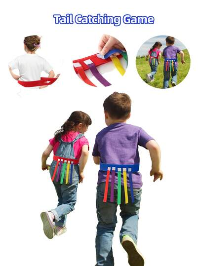 1 Set Adjustable High Elastic Children's Tail Belt, Multi-Color Hook And Loop Tail, Sensory Integration Training Parent-Child Interactive Toy, Children's Day Gift Set