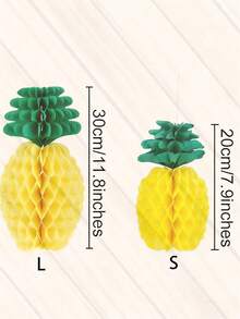 3D Pineapple Honeycomb Paper Pendant, Holiday Decor Hanging Ornament, Suitable For Summer Pool Party, Birthday, Wedding, Shop Window Display And Photo Background - Multiple Styles - View 8