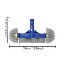 重型双面圆刷泳池清洁刷，可拆卸手柄，加固型泳池刷，适用于地上/地下泳池、水疗池、池壁、池底、台阶、热水浴缸和泳池清洁设备，360°高效清洁工具，专业泳池清洁刷，池壁清洁刷，地下泳池清洁刷 - 彩色 - 查看 8