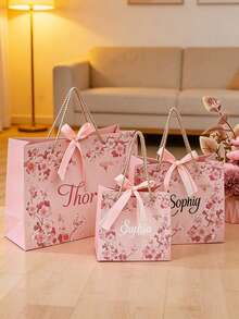Individuelle Geschenktüten, personalisierte Geschenktüten mit Namen, Geburtstags-Geschenktüten, Hochzeits-Geschenktüten, Brautjungfern-Geschenktüten, Hochzeits-Gastgeschenke, Alternativen zu Geschenkboxen, wiederverwendbar, elegant, geeignet für Ostern, Muttertag, Jahrestag, geschenkfertig - Verschiedenfarbig - Übersicht 7