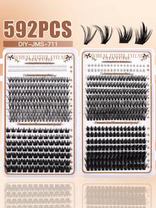 592pcs/448pcs/406pcs Eyelash Extension Kit - 10D-150D Faux Mink DIY Eyelash Extension, High Quality D-Curl Fluffy Individual Lashes, Length 5-16mm, Natural & Thick, Lightweight & Reusable, Easy-To-Use Eyelash Kit With Lash Glue, Sealer, Tweezers And Lash Brush, Suitable For Daily Wear, Wedding, Cosplay, Halloween, Thanksgiving, Christmas And New Year, Eyelash Cluster, Eyelash Extension Kit, Individual Lashes, Eyelashes, False Eyelashes, Beauty & Personal Care, Holiday Makeup - Multicolor - View 12