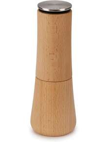 Non-Spill Salt And Pepper Mill Set Refillable With Ceramic Grinding, White/Grey, 24 - Beech Wood - View 1