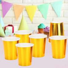 100/50/25/10个装 9盎司金色纸杯，适用于盛装水、果汁、茶，也适用于办公室聚会、居家和旅行。 - 金色 - 查看 4