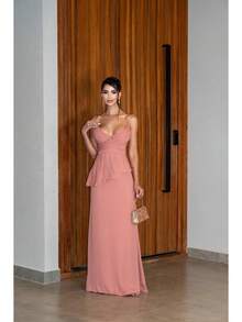 Luxury Strapless Dress In Structured Crepe - Perfect For Bridesmaids And Gala Events - Rose - View 2