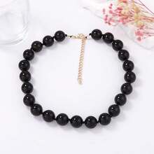 1pc Fashionable Minimalist Versatile Round Acrylic Beaded Necklace, Suitable For Women's Vacation And Daily Wear - Multicolor - View 10