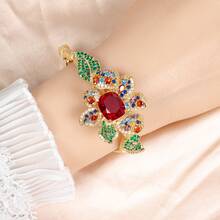 Bộ 5 món, bộ 3 món trang sức thời trang nữ, đính đá Zirconia nhiều màu sắc/Thời trang/Độc đáo, bông tai hình hoa, dây chuyền, bộ trang sức, bộ dây chuyền, thích hợp cho phụ nữ/cô dâu/phù dâu/ngày lễ/tiệc tùng/đám cưới/tiệc chiêu đãi, quà tặng - Bộ trang sức - Xem 11