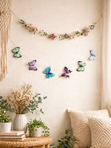 1 chiếc cờ trang trí hình bướm nhiều màu sắc phong cách Bohemian, thích hợp trang trí không gian mùa xuân/hè, rèm trang trí hình bướm thanh lịch cho phòng khách, phòng ngủ, tường, lối vào, căn hộ, ký túc xá, văn phòng, studio, tiệc tùng, đám cưới và nhiều hơn nữa, phong cách Boho, tối giản, trang trí nhà cửa ấm cúng hiện đại. - Nhiều màu - Xem 3