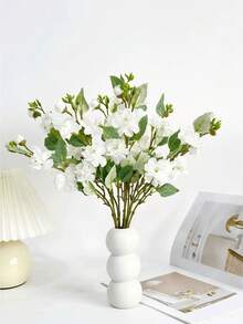 Demi-bouquet de roses artificielles, fleurs réalistes de 88 cm, flexibles et non décolorées - convient pour la décoration de mariage, la décoration de la Saint-Valentin, la décoration d'anniversaire, la décoration d'anniversaire, la décoration de la maison, la décoration de table, la décoration de chambre et de salle de bain, la décoration de bureau, les décorations de pièce, la décoration d'automne, la décoration florale d'automne, la décoration de plantes en pot, les cadeaux de remise des diplômes - Blanc - Voir 3