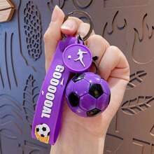 1pc Creative Cartoon World Cup Simulated Soccer Ball Keychain, Soccer Bag Pendant - Multicolor - View 6