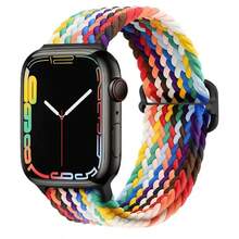 Woven Nylon Watch Strap For Apple Watch Band 44mm 40mm 45mm 49mm 41mm 38mm 46mm Sliding Buckle Type I_Watch Series SE 7 3 6 8 9 11 10 Ultra 2 Lightweight Replacement Strap - Multicolor - View 9